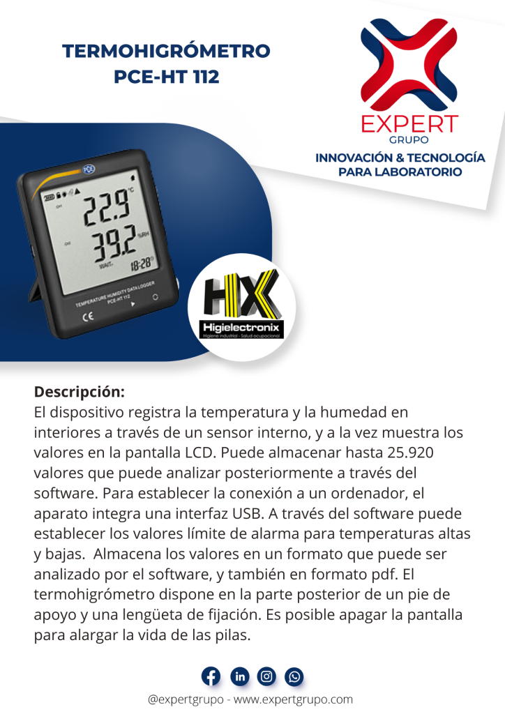 TERMOHIGR METRO PCE HT 112 Expert Grupo termohigr-metro-pce-ht-112-expert-grupo